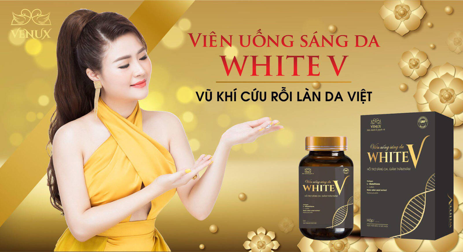 Viên uống sáng da White V - sản phẩm hỗ trợ làm đẹp được giới chuyên gia da liễu khuyên dùng